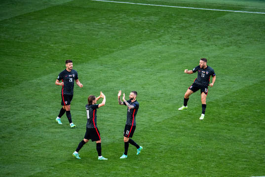 Luka Modric, Marcelo Brozovic, Bruno Petkovic and Nikola