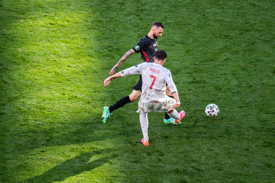 Ante Rebic of Croatia and Alvaro Morata of Spain