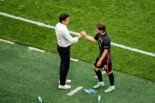 Zlatko Dalic, head coach and Luka Modric of Croatia