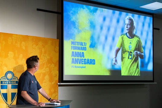 Peter Gerhardsson, head coach, presents Anna Anvegård