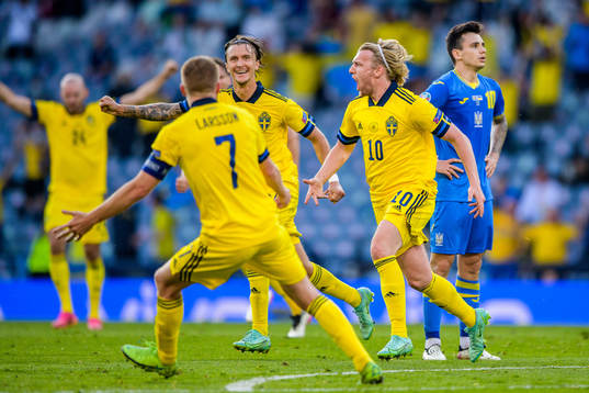 Sebastian Larsson, Kristoffer Olsson and Emil Forsberg of