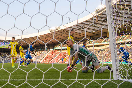 Goalkeeper Robin Olsen of Sweden looks dejected