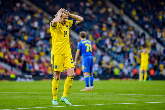 Emil Forsberg of Sweden looks dejected