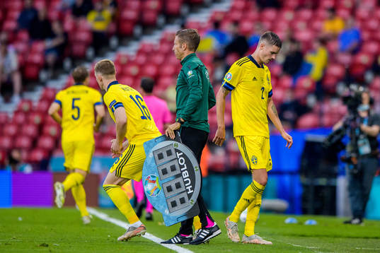 Ludwig Augustinsson is being substituted for Emil Krafth of