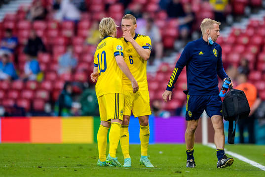 Emil Forsberg and Ludwig Augustinsson of Sweden