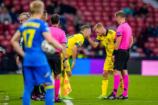 Viktor Claesson and Sebastian Larsson of Sweden