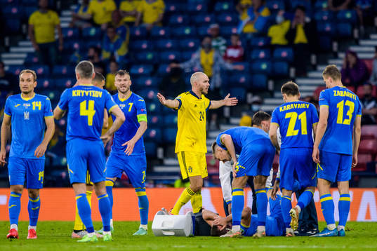 Marcus Danielson of Sweden looks dejected