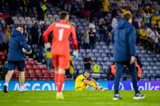Marcus Berg of Sweden looks dejected