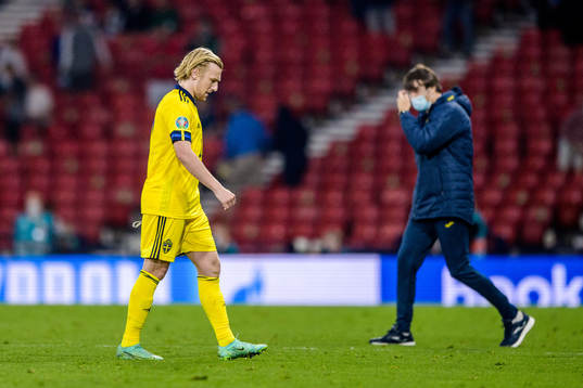 Emil Forsberg of Sweden looks dejected