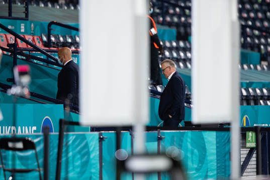 Head coach Janne Andersson of Sweden looks dejected