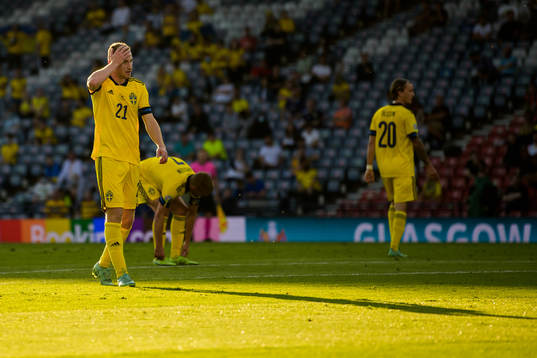 Dejan Kulusevski of Sweden looks dejected