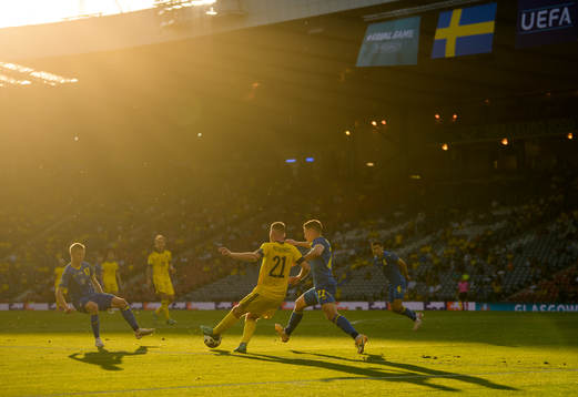 Dejan Kulusevski of Sweden and Mykola Matviyenko of Ukraine