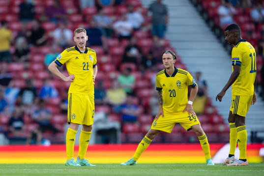 Dejan Kulusevski, Kristoffer Olsson and Alexander Isak of