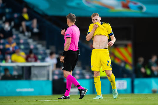 Dejan Kulusevski of Sweden looks dejected