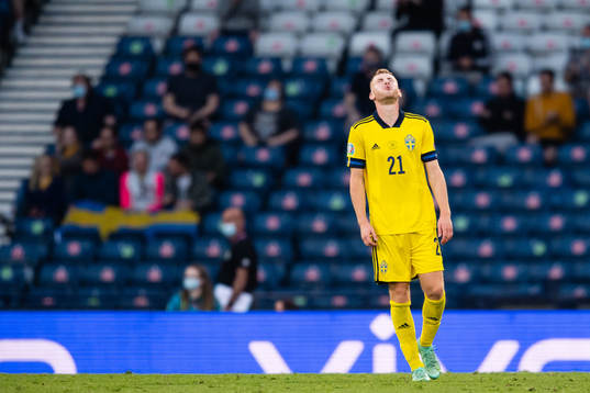 Dejan Kulusevski of Sweden looks dejected