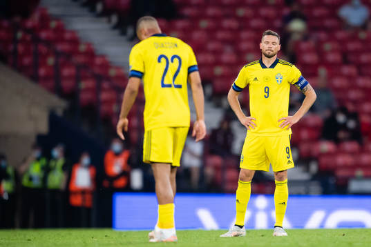 Marcus Berg of Sweden looks dejected