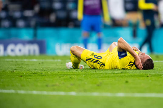Marcus Berg of Sweden in pain