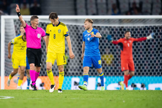 Albin Ekdal of Sweden looks dejected