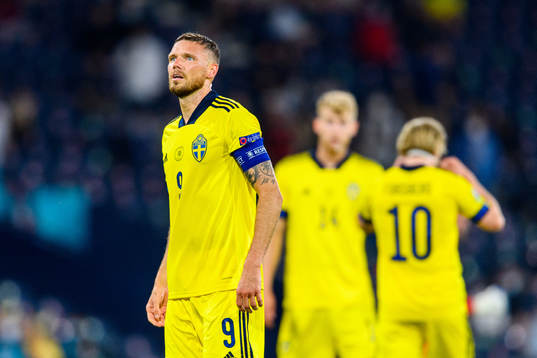 Marcus Berg of Sweden looks dejected