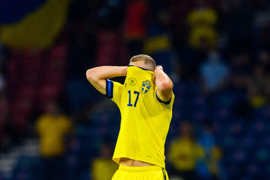 Viktor Claesson of Sweden looks dejected