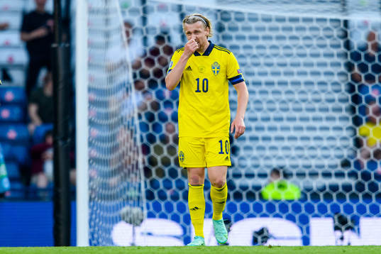 Emil Forsberg of Sweden looks dejected