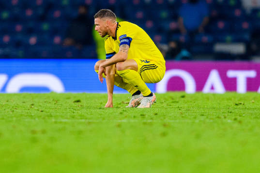 Marcus Berg of Sweden looks dejected