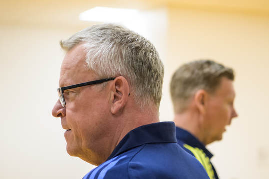 Head coach Janne Andersson and assistant coach Peter