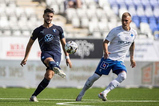 Malmö FFs Antonio Colak och IFK Norrköpings Marco Lund