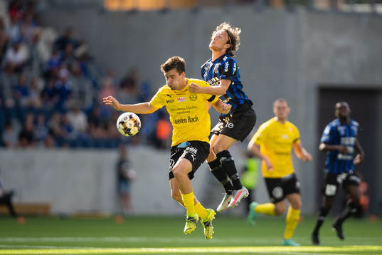 Mjällbys Jesper Gustavsson och Sirius Axel Björnström