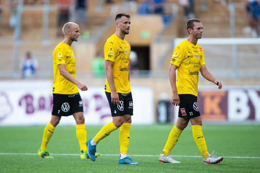 Mjällbys Viktor Gustafson, Max Watson och Adam Petersson