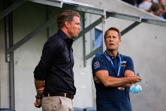 Mjällbys tränare Christian Järdler och Sirius sportchef
