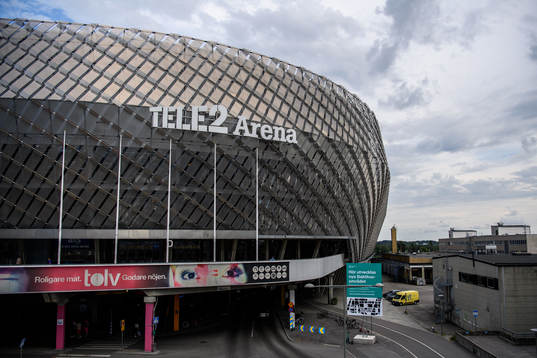 Exteriör vy av Tele2 Arena