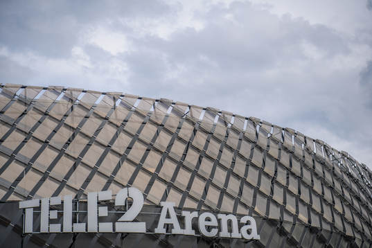 Exteriör vy av Tele2 Arena