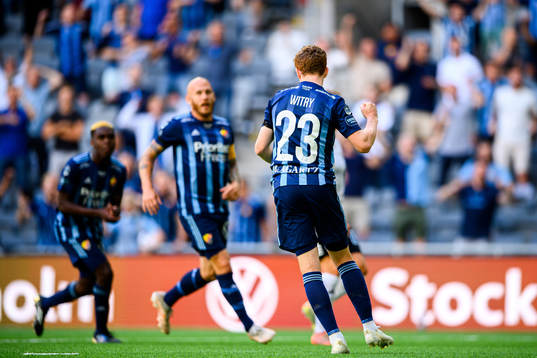 Djurgårdens Aslak Witry jublar