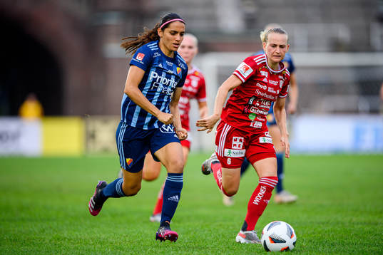 Djurgårdens Daniela Zamora och Piteås Sofia Wännerdahl