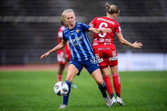 Djurgårdens Nellie Lilja och Piteås Sofia Wännerdahl