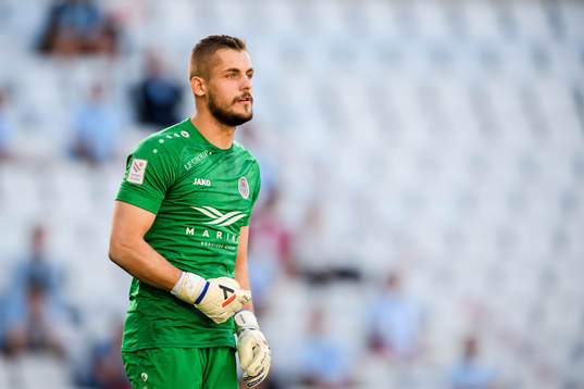 Goalkeeper Roberts Ozols of Riga