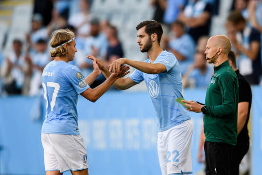 Sebastian Nanasi and Adi Nalic of Malmö FF
