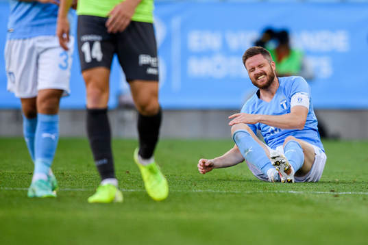 Lasse Nielsen of Malmö FF in pain
