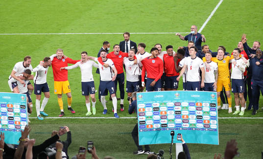 Players of England celebrate