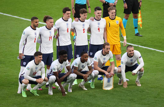 The starting eleven of England