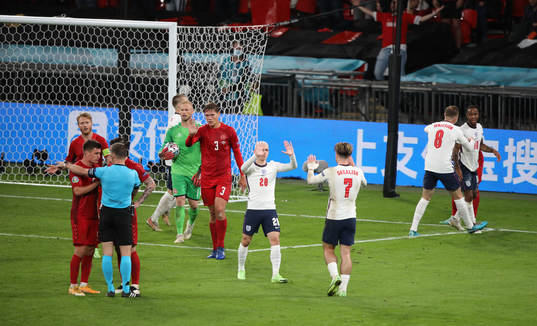 Phil Foden of England celebrates a penalty kick