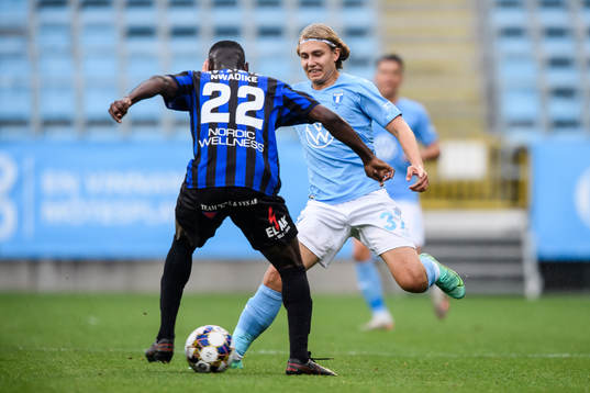 Malmö FFs Sebastian Nanasi och Sirius Patrick Nwadike