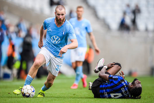 Malmö FFs Jo Inge Berget och Sirius Joseph Colley