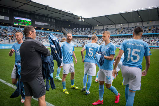 Malmö FFs Franz Brorsson, Jo Inge Berget och Felix Beijmo