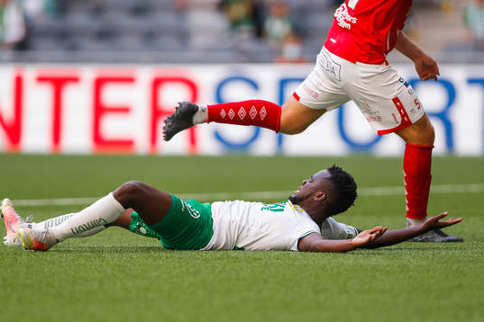 Hammarbys David Accam reagerar