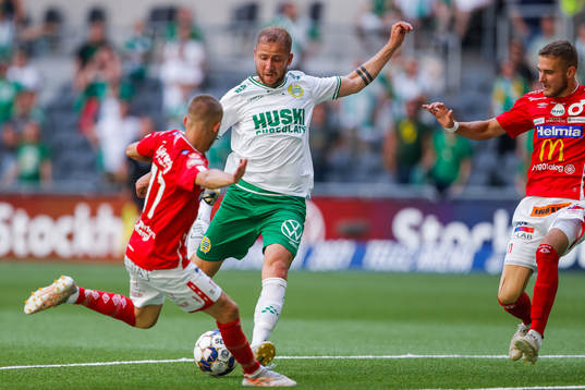 Degerfors Anton Kralj och Hammarbys Darijan Bojanic