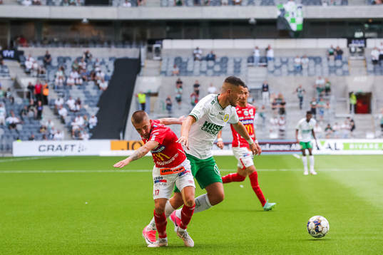 Degerfors Anton Kralj och Hammarbys Astrit Selmani