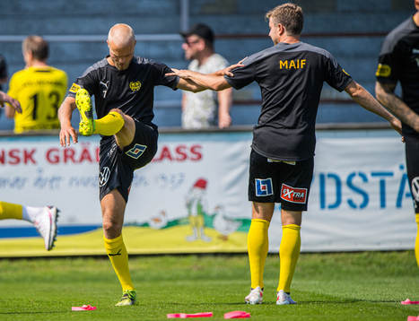 Mjällbys Viktor Gustafson och Joel Nilsson