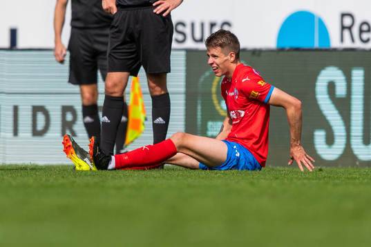 Helsingborgs Bödvar Bödvarsson har ont